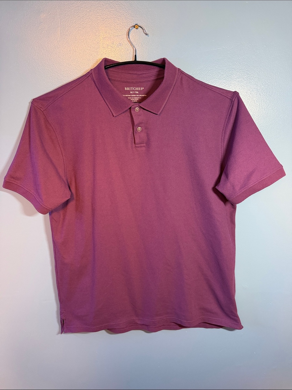 BRITCHES Men's Plum Short-Sleeve Polo Shirt